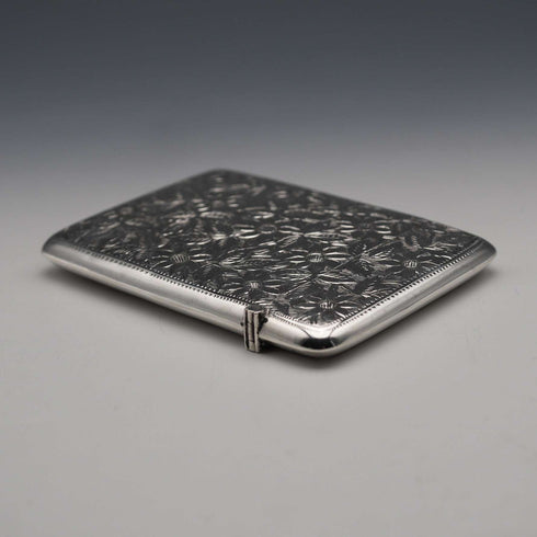 1906 British Antique Sterling Silver Card Case 64g Joseph Gloster