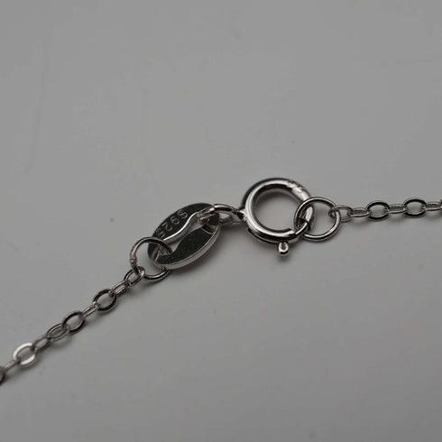 Vintage Sterling Silver & Marcasite Teardrop Pendant with Sterling Silver Necklace, Total 6.1g