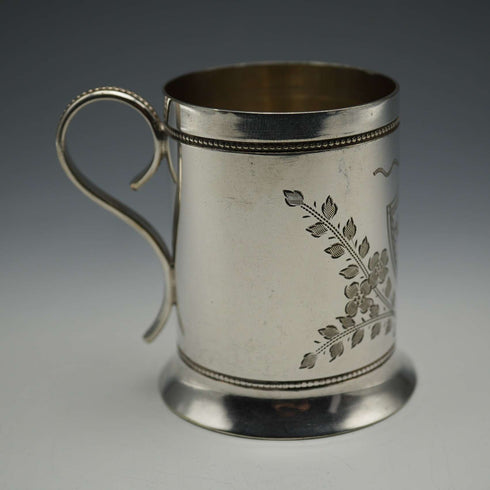 Circa 1906 Antique British Silverplate Christening Mug by Daniel & Arter
