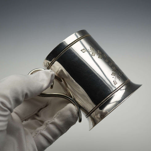 Circa 1906 Antique British Silverplate Christening Mug by Daniel & Arter