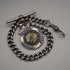 English Antique Sterling Silver Albert Chain with Sterling Silver Medal Fob, 22cm Total Length, 39g