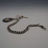 English Antique Sterling Silver Albert Chain with Sterling Silver Medal Fob, 22cm Total Length, 39g