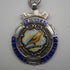 English Antique Sterling Silver Albert Chain with Sterling Silver Medal Fob, 22cm Total Length, 39g