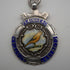 English Antique Sterling Silver Albert Chain with Sterling Silver Medal Fob, 22cm Total Length, 39g