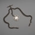 1915 British Antique Sterling Silver Double Albert Chain with Sterling Silver Medal Fob, 61g