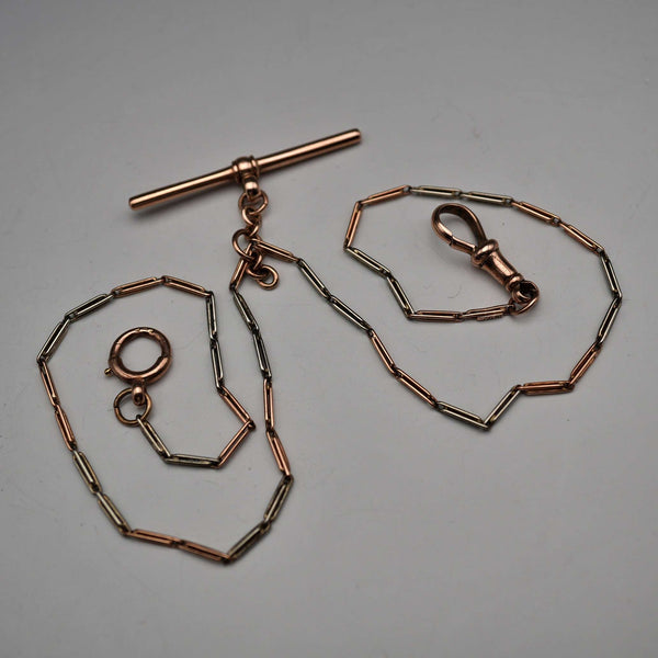 Antique K9 Gold Two-Tone Ladies Albert Chain, 6.8g