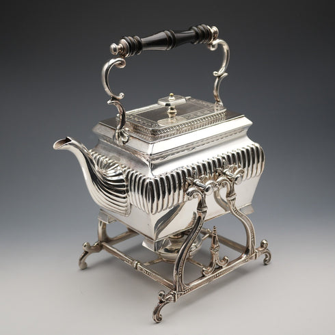 English Antique Silver-plated Tea Kettle Set by Sturges, Bladon and Middleton