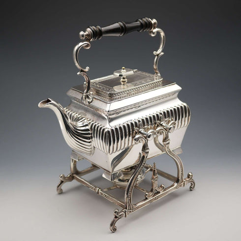 English Antique Silver-plated Tea Kettle Set by Sturges, Bladon and Middleton
