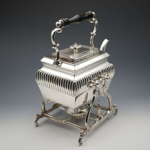 English Antique Silver-plated Tea Kettle Set by Sturges, Bladon and Middleton
