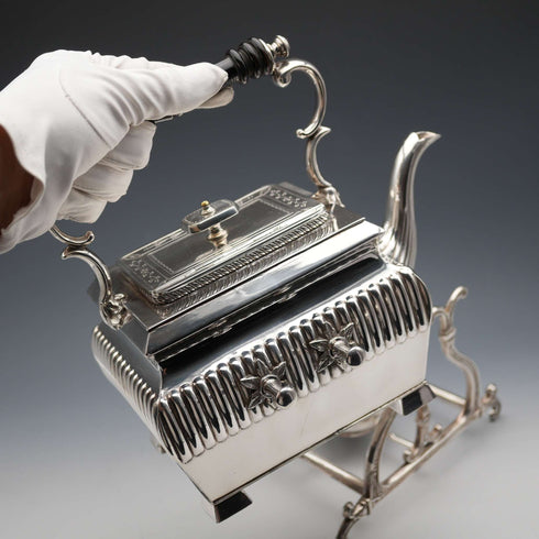 English Antique Silver-plated Tea Kettle Set by Sturges, Bladon and Middleton