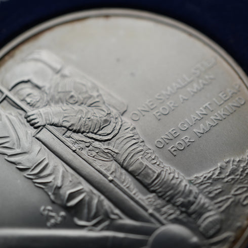 1969年 「アポロ11号 月面着陸」 純銀製 記念メダル 27g Franklin Mint ケース入り