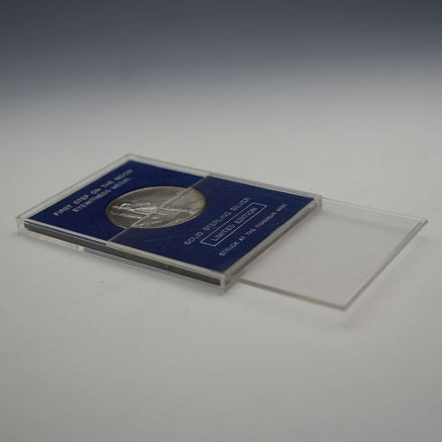 1969 "Apollo 11 Moon Landing" Sterling Silver Commemorative Medal 27g Franklin Mint with Case