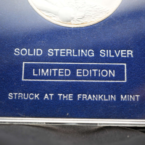 1969 "Apollo 11 Moon Landing" Sterling Silver Commemorative Medal 27g Franklin Mint with Case
