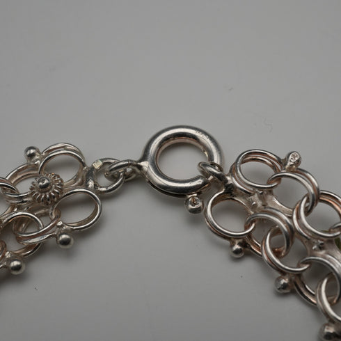 ヴィンテージ 835シルバー&アクアマリン ブレスレット 15g