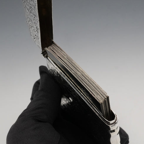 1907年 英国アンティーク 純銀製 カードケース 80g Samuel M Levi