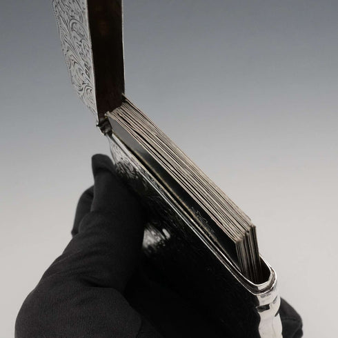 1907年 英国アンティーク 純銀製 カードケース 80g Samuel M Levi