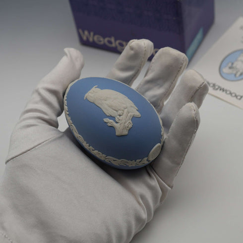 British Wedgwood Jasperware Easter Egg Pale Blue Boxed
