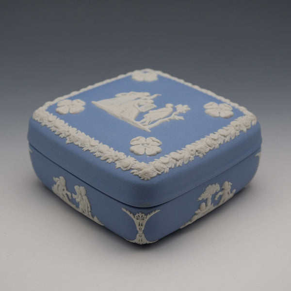 1969 Pale Blue Wedgwood Jasperware Square Lidded Box