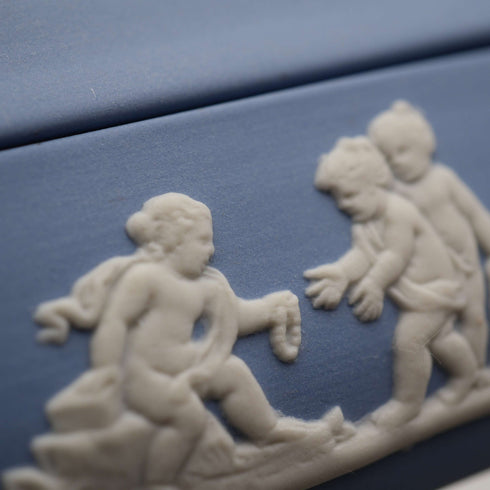 1969 Pale Blue Wedgwood Jasperware Square Lidded Box