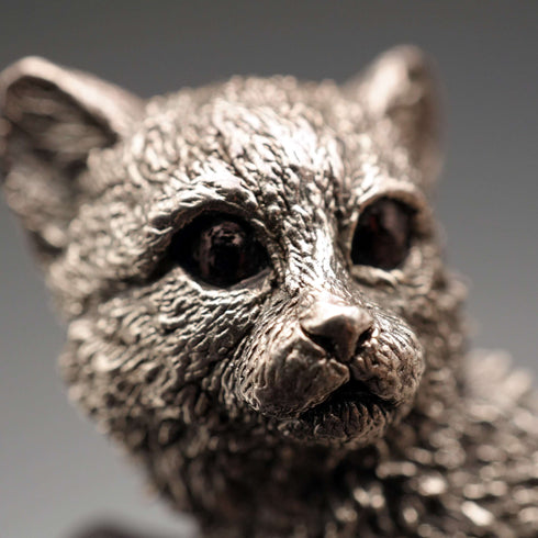 British Comyns Two Kittens Silver Plated Sculpture Figurine