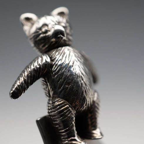 UK Carrs Movable Teddy Bear Sterling Silver Bookmark 7.7g Boxed