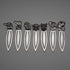 Vintage Ruby-Eyed Animal Head Sterling Silver Bookmark Set of 7, total 27g