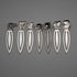 Vintage Ruby-Eyed Animal Head Sterling Silver Bookmark Set of 7, total 27g