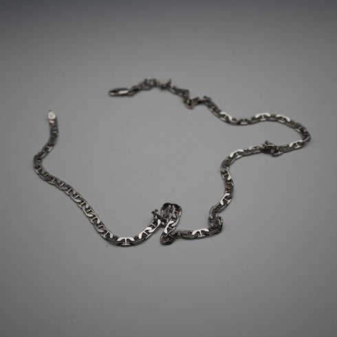 Vintage Sterling Silver Anchor Link Necklace 45cm 15g