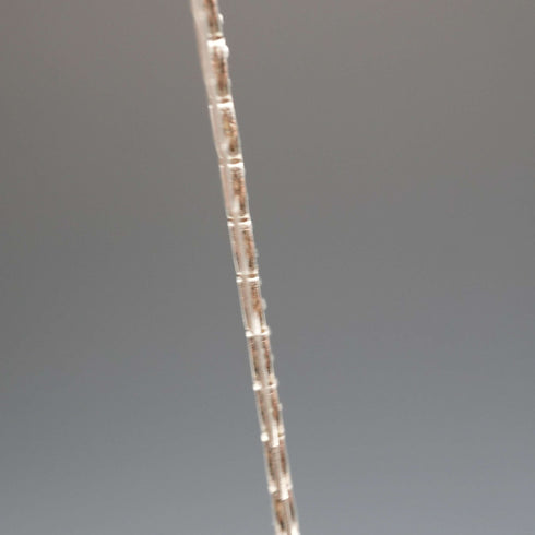 British Vintage Sterling Silver Flowing Plate Link Necklace 40cm 21g