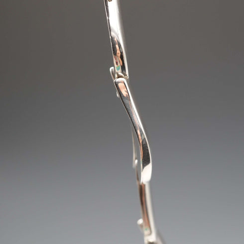 US Vintage Bill Schiffer Sterling Silver Leaf Link Necklace 42cm 102g