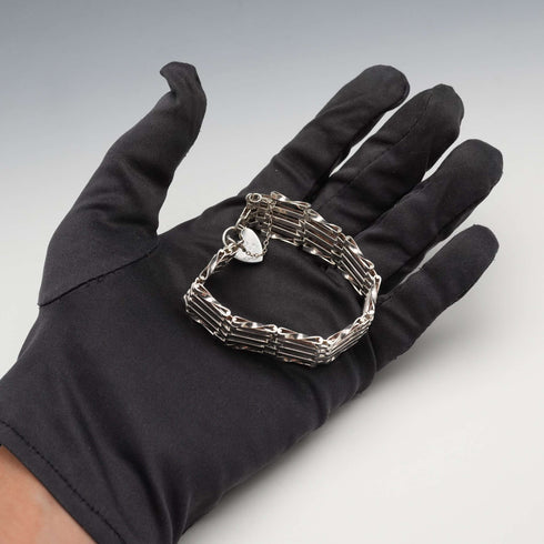 英国ヴィンテージ 純銀製 バーゲートスタイル ブレスレット 13g Alistair Stewart Jewellers