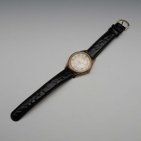 1950年代 スイス DELBANA 紳士用腕時計 17石機械式 金張りケース 動作良好