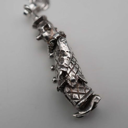 Vintage Moveable Clown Charm Sterling Silver Pendant with Sterling Silver Necklace 6.4g