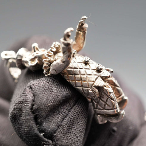 Vintage Moveable Clown Charm Sterling Silver Pendant with Sterling Silver Necklace 6.4g