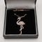 Vintage Gold Plated Sterling Silver & Zirconia Pink Flamingo Pendant with Sterling Silver Necklace, Total 4.5g