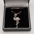 Vintage Gold Plated Sterling Silver & Zirconia Pink Flamingo Pendant with Sterling Silver Necklace, Total 4.5g