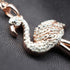 Vintage Gold Plated Sterling Silver & Zirconia Pink Flamingo Pendant with Sterling Silver Necklace, Total 4.5g