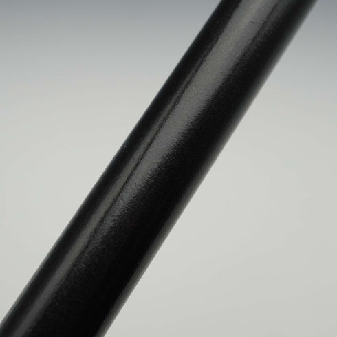 1965 Vintage British Black Shaft Sterling Silver Plain Rondel Handle Walking Stick 90cm