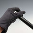 1965 Vintage British Black Shaft Sterling Silver Plain Rondel Handle Walking Stick 90cm