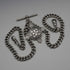 Circa 1905, British Antique, Sterling Silver Double Albert Chain with Sterling Silver Maltese Cross Medal Fob, 66g