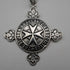 Circa 1905, British Antique, Sterling Silver Double Albert Chain with Sterling Silver Maltese Cross Medal Fob, 66g