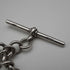 Circa 1905, British Antique, Sterling Silver Double Albert Chain with Sterling Silver Maltese Cross Medal Fob, 66g