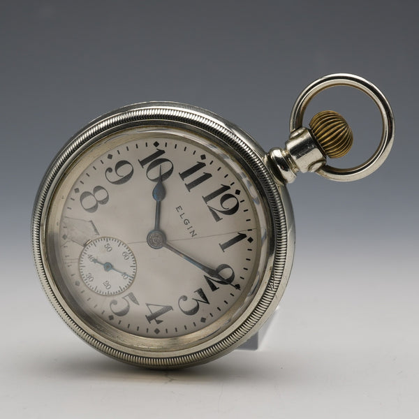 Circa 1911 Elgin Pocket Watch, Mechanical, 58mm Diameter, 18-Size, Alloy Case, Good Working Condition