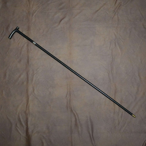 1908년 영국 앤틱 블랙 샤프트 더비 핸들 순은 장식 경량 스틱 지팡이 91cm