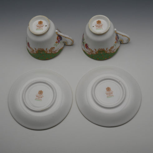 UK Vintage Paragon "Rockingham Green" Demitasse Cup & Saucer Pair