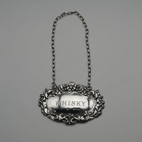 United Kingdom Vintage Sterling Silver Whisky Decanter Label D J Silver 9.7g