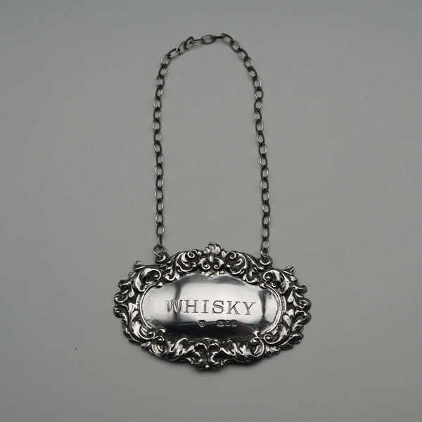 United Kingdom Vintage Sterling Silver Whisky Decanter Label D J Silver 9.7g