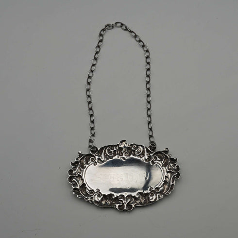 United Kingdom Vintage Sterling Silver Whisky Decanter Label D J Silver 9.7g