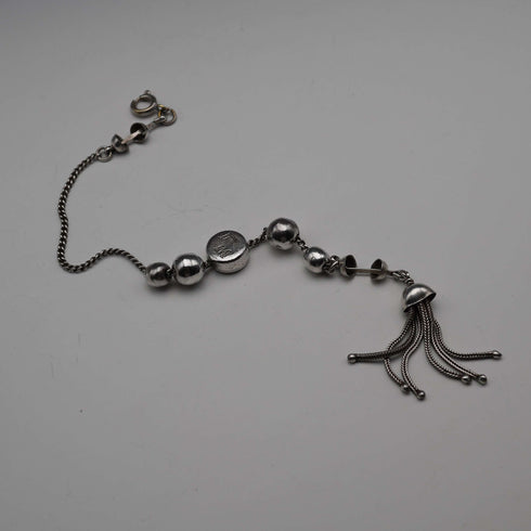 复古纯银流苏装饰链,带弹簧扣,全长24cm,重12g