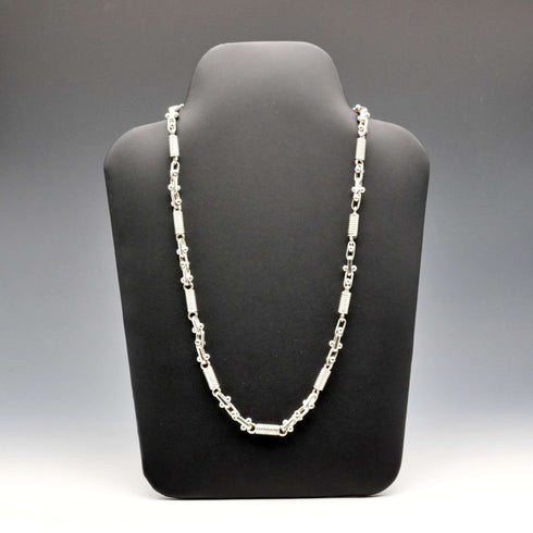 Cadena de plata de ley con diseño industrial vintage, 61 cm, 76 g